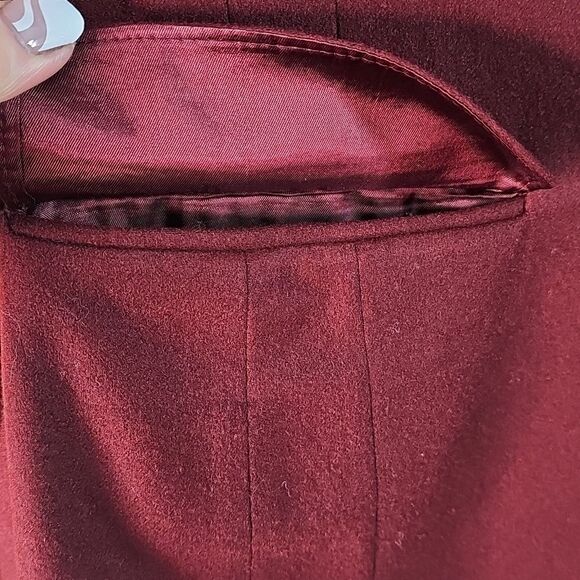 Blazer By Pendleton Virgin Wool Burgandy Size 8 Office Wear - Picture 5 of 7